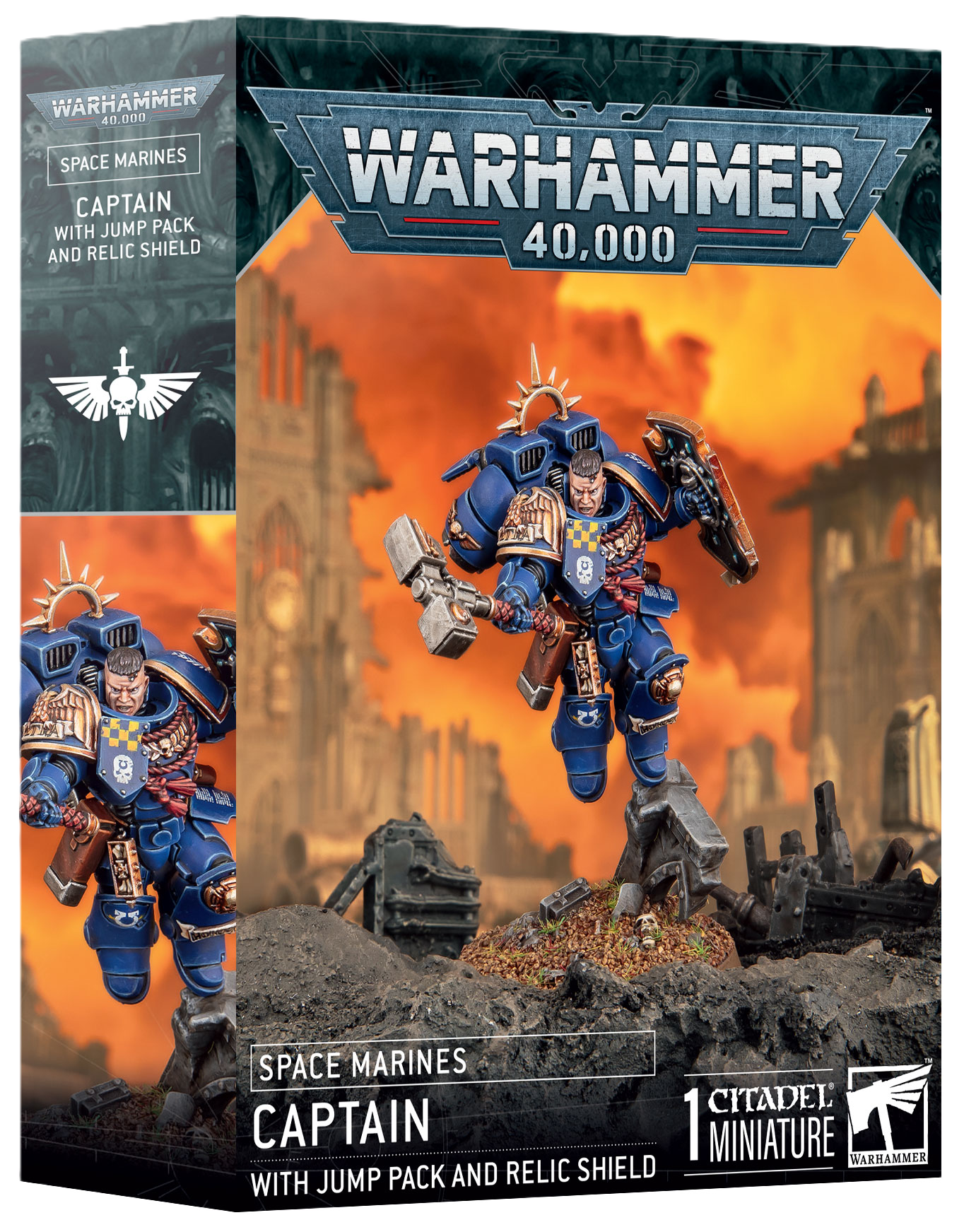 SPACE MARINE CAPTAIN WITH JUMP PACK & RELIC SHIELD